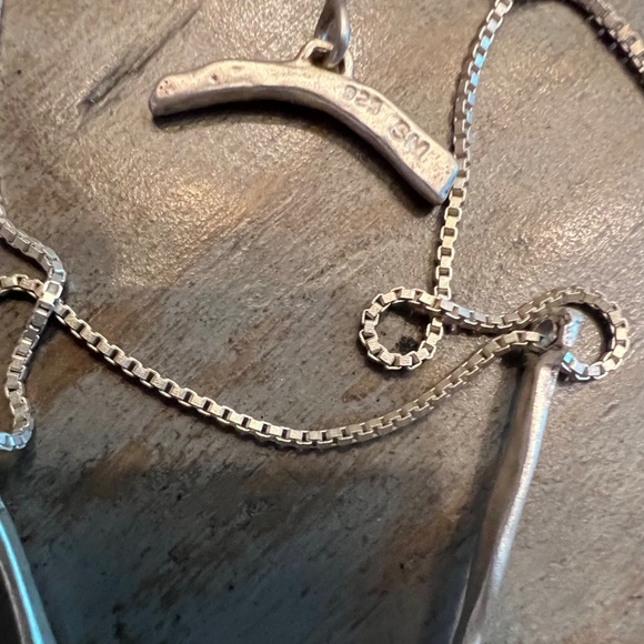 Sterling Silver Necklace with Diamond Bezels by Saundra Messinger - Picture 4 of 7